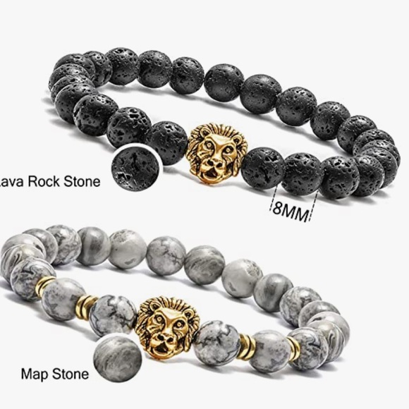 Tigers Eye & Lava Rock Stone Essential Oil Diffusing Bracelets | Meditation - Picture 7 of 10
